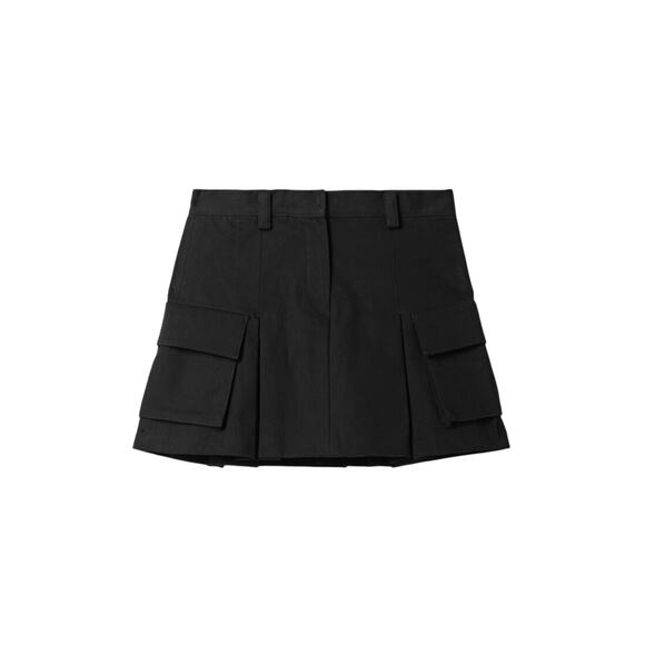 The Frankie Shop 'Audrey' Black Pleated Cotton-Twill Mini Skirt Size XS - Picture 1 of 5
